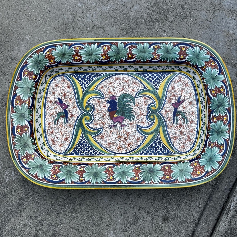 William Sonoma Alhambra platter hand painted